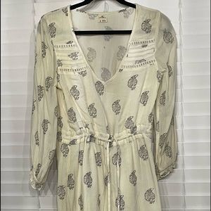 O’Neill boho cream dress with brown paisley print
